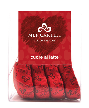 Astuccio 4 Cuori con Ripieno di Gianduia al Latte
